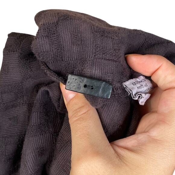 Focus Casual Brown Textured Tie Dye Patch Applique Lagenlook Jacket SZ L - Picture 9 of 10